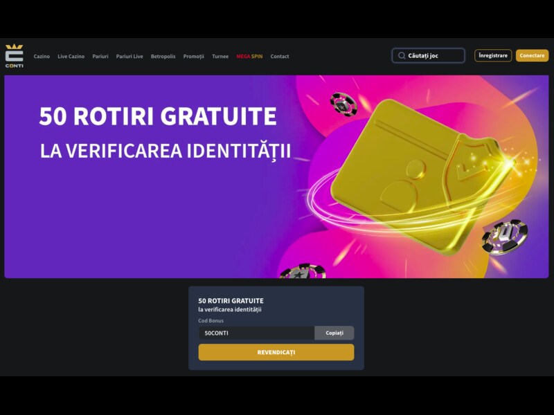 50 de rotiri gratuite pentru a-ți confirma identitatea